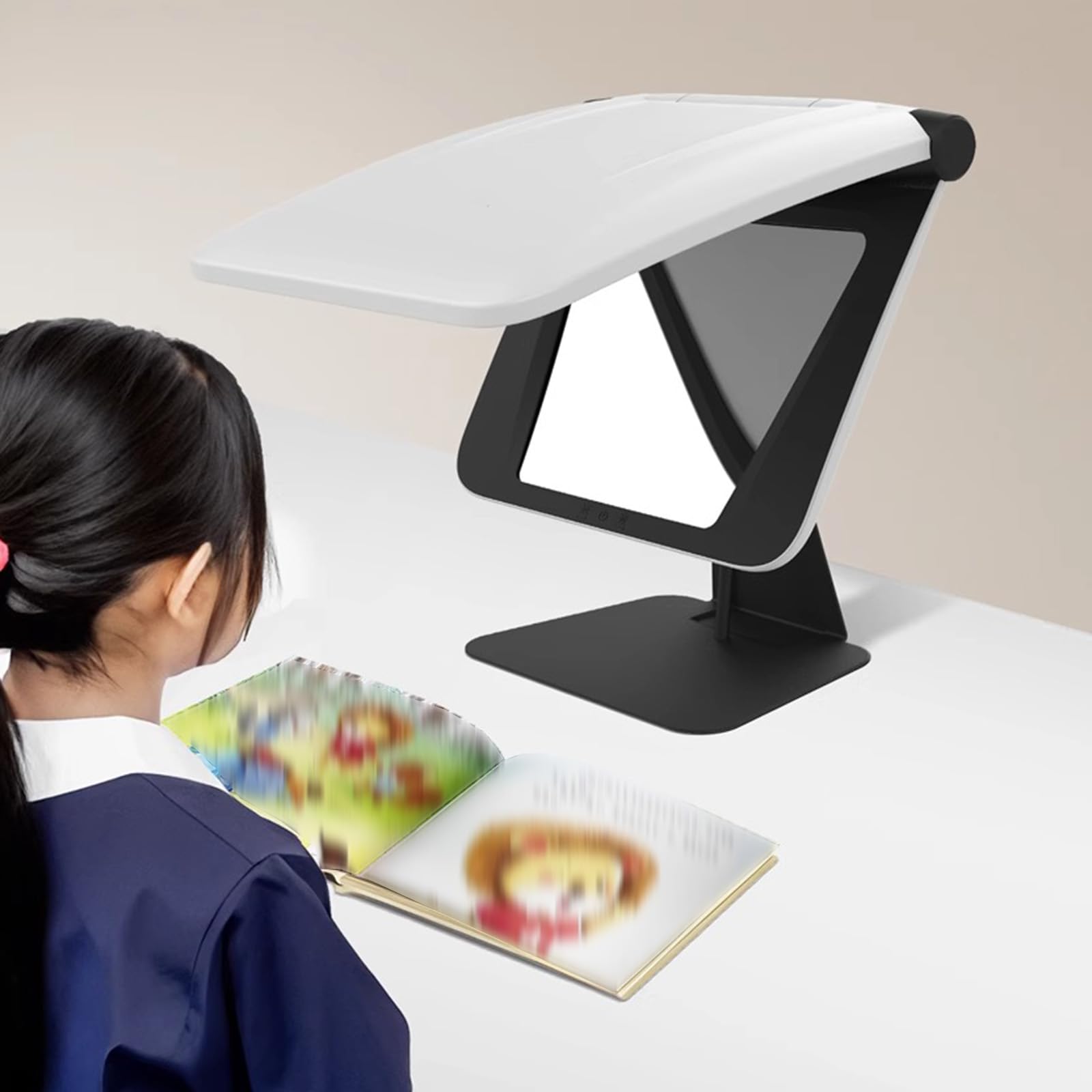 Pantalla de protección ocular con función telescópica, equipo de entrenamiento de visión para una visión óptima, espejo de doble pantalla con distancia de zoom constante para mayor comodidad