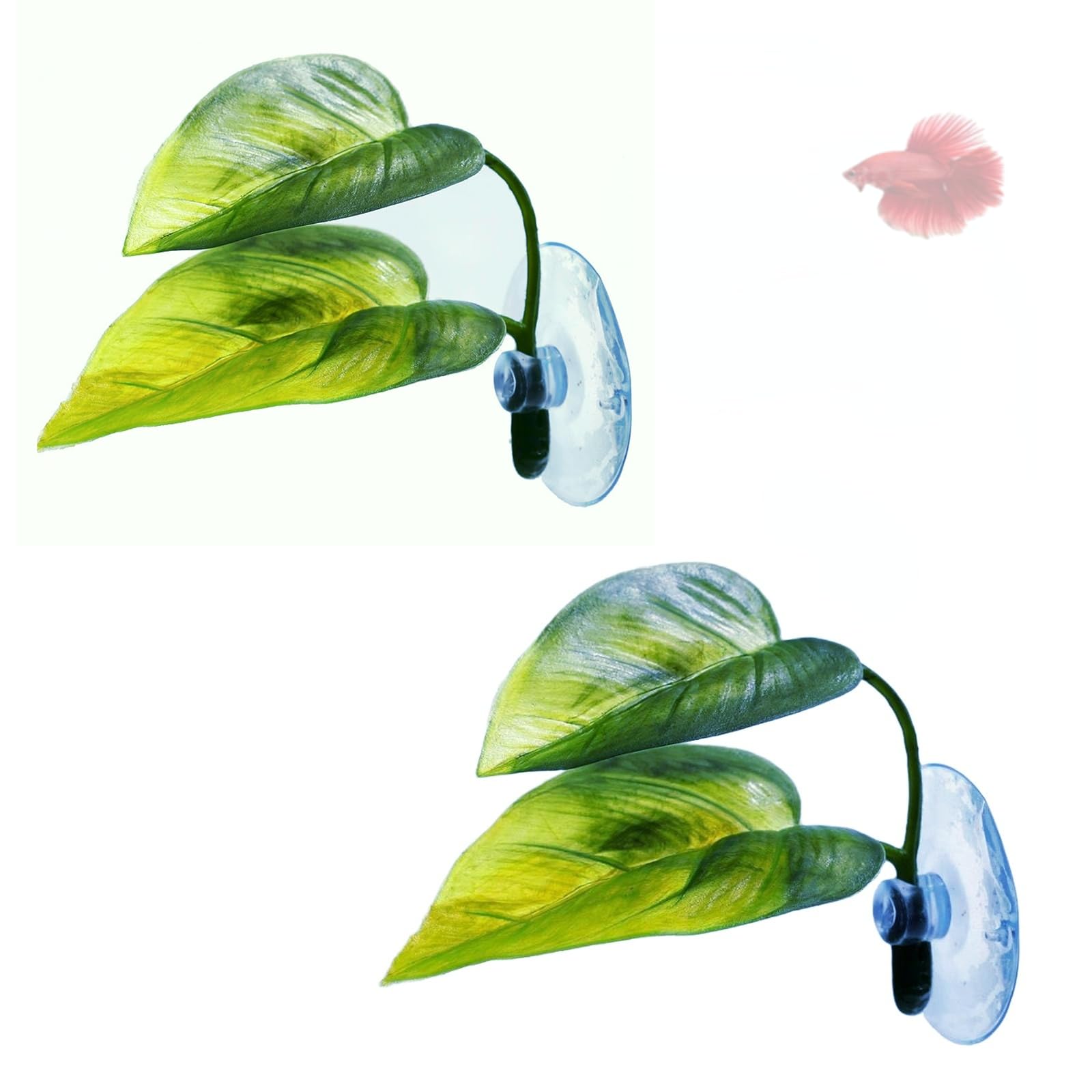 DODOAQUA 2PCS Aqua Betta Fish Leaf Soft Bed Simulating The Natural Habitat for Betta Spawning Grounds Breeding Resting Bed Betta Bed. (2 PCS)