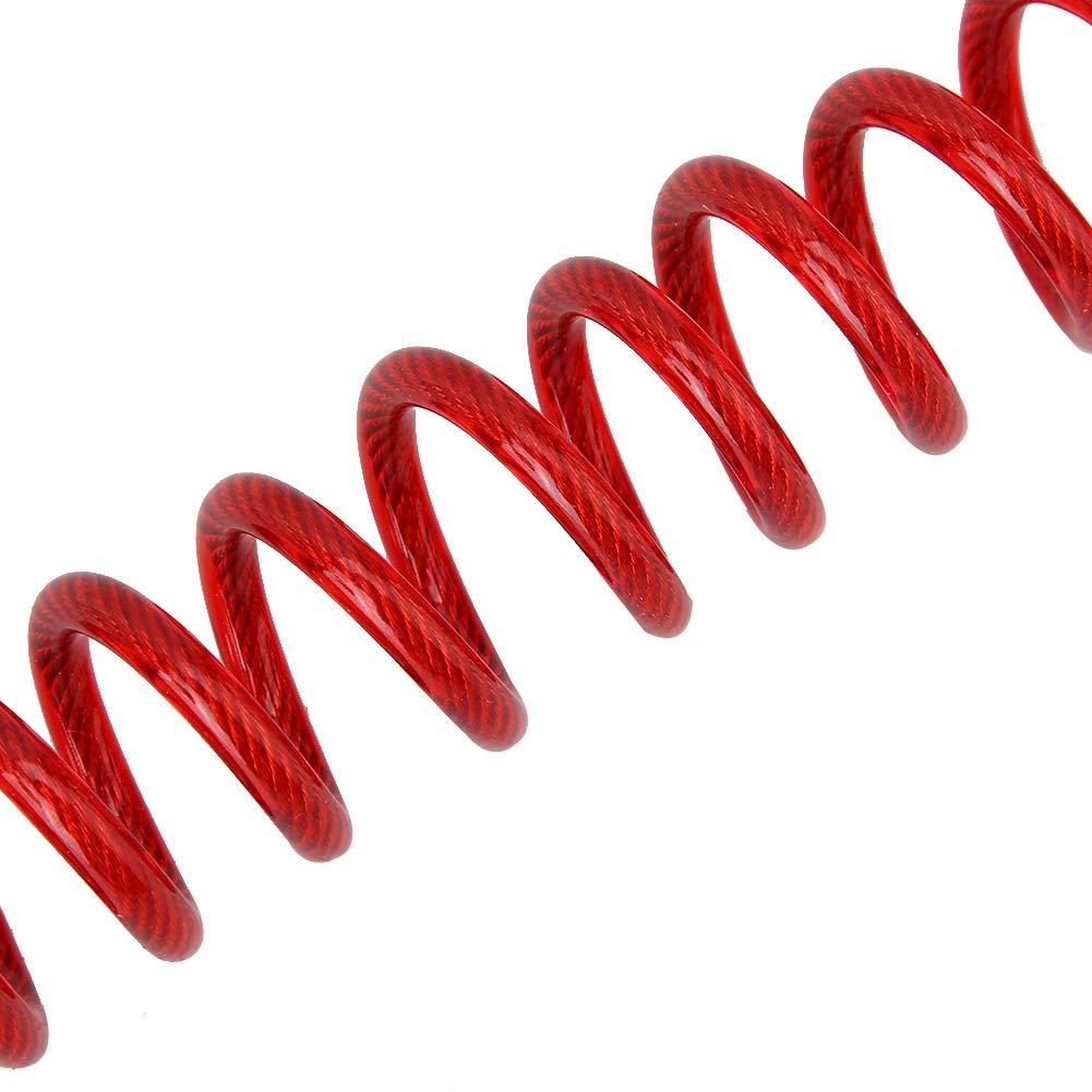 Locking Cable Motorcycle Disc Lock Pvc Anti Theft Motorcycle Disc Brake Lock Reminder Coil Cable Warning Rope Red