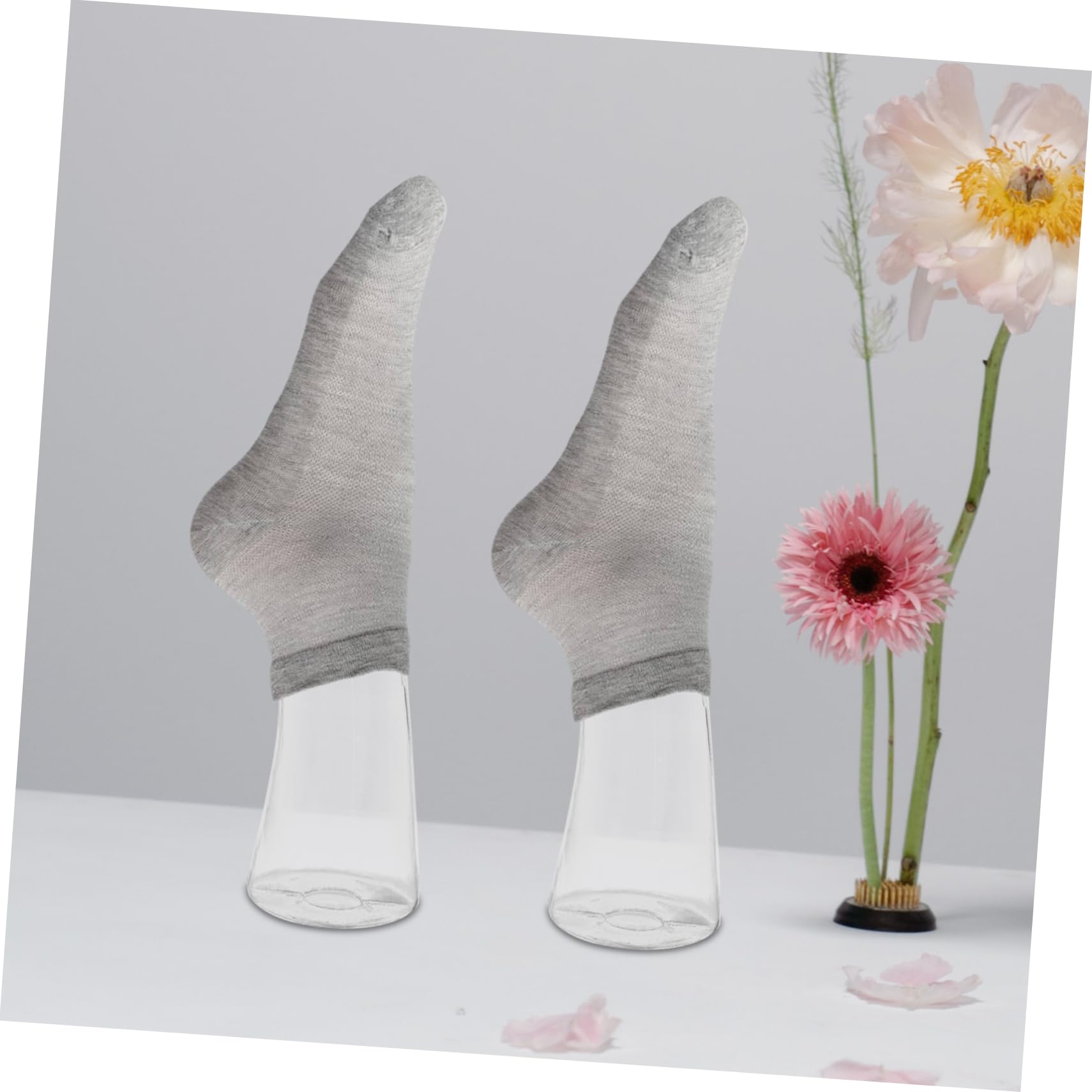 MAGICLULU Sockenfuß Mannequin mit Einzigartigem Umgekehrtem Displaydesign aus PE 2 Stück Langlebig und Geeignet für Verschiedene Sockenlängen für Schaufenster und Verkaufspräsentationen