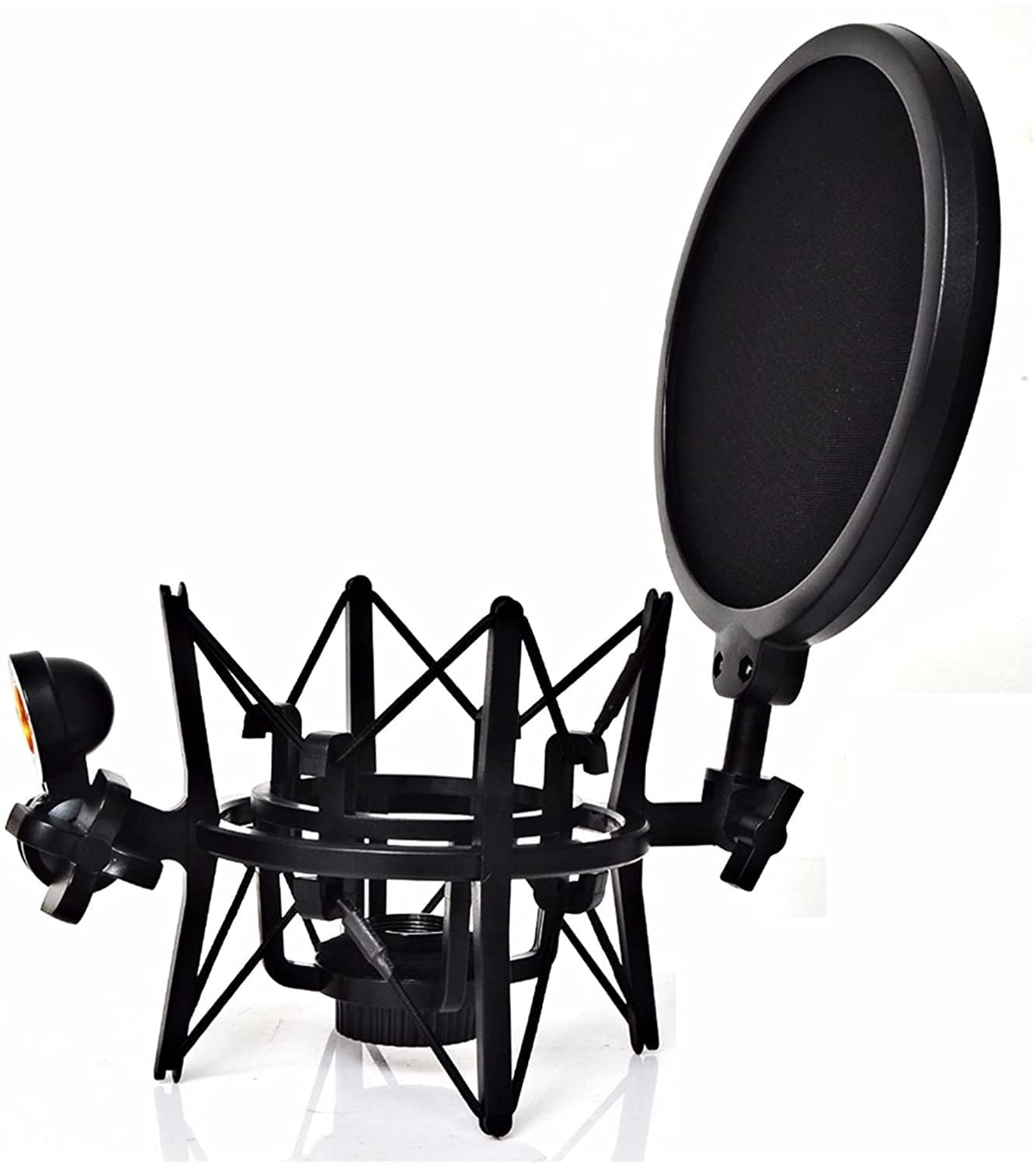 Drahtlose Mikrofone SH-101 Mikrofon Mikrofon Professionelle Stoßdämpferhalterung mit Popschutz-Filtersieb für Kurzgewinde-Mikrofonmikrofon zum Singen.