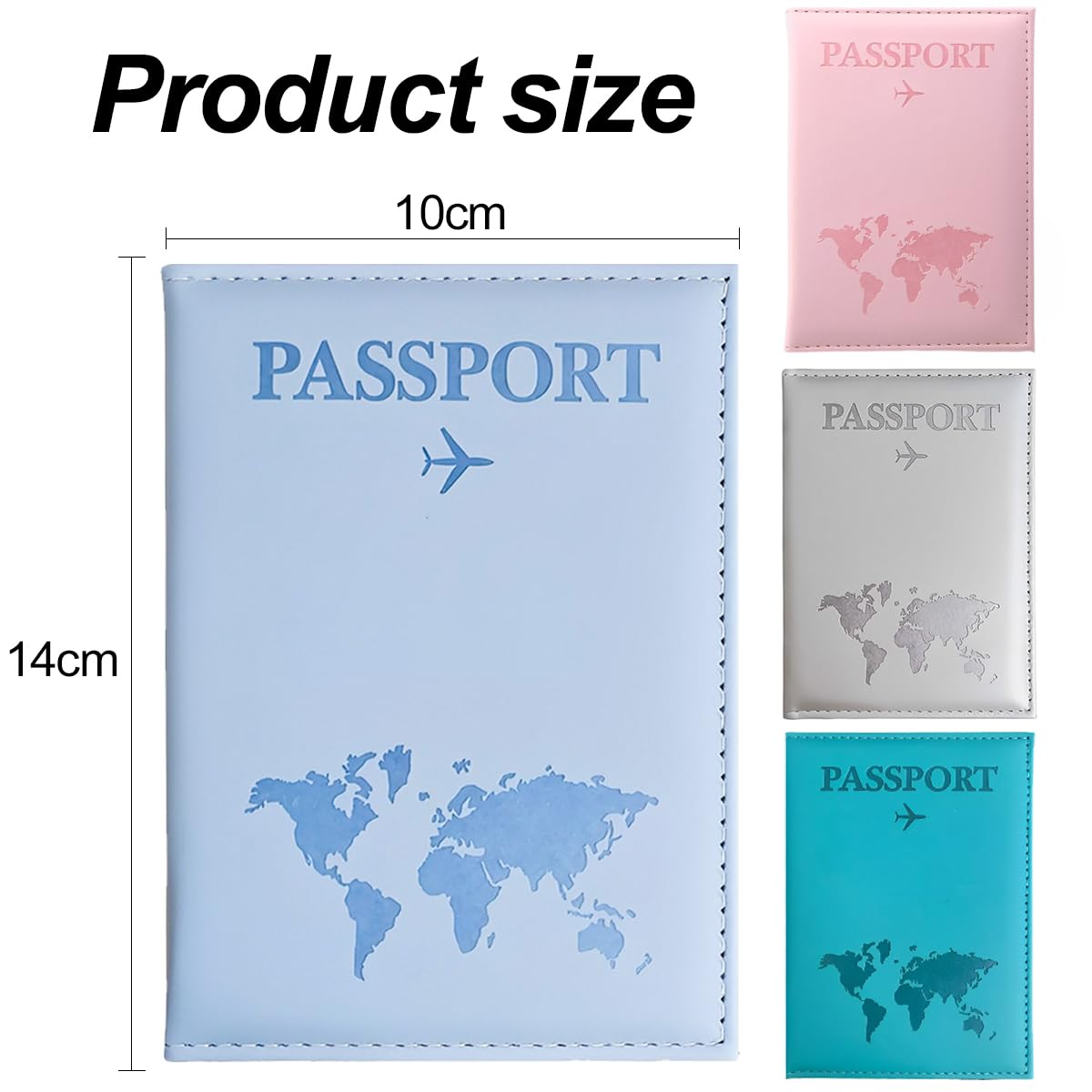 SamHeng Mappa Porta Passaporto, Portatile Universale Copertura del Passaporto per Donne Uomini, Pelle PU Aereo Portafoglio da Viaggio Portacarte per Carte di Credito Carte d'imbarc (Lago Blu)