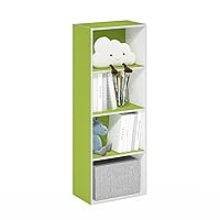 Furinno Luder Libreria a 4 ripiani aperti, verdeianco