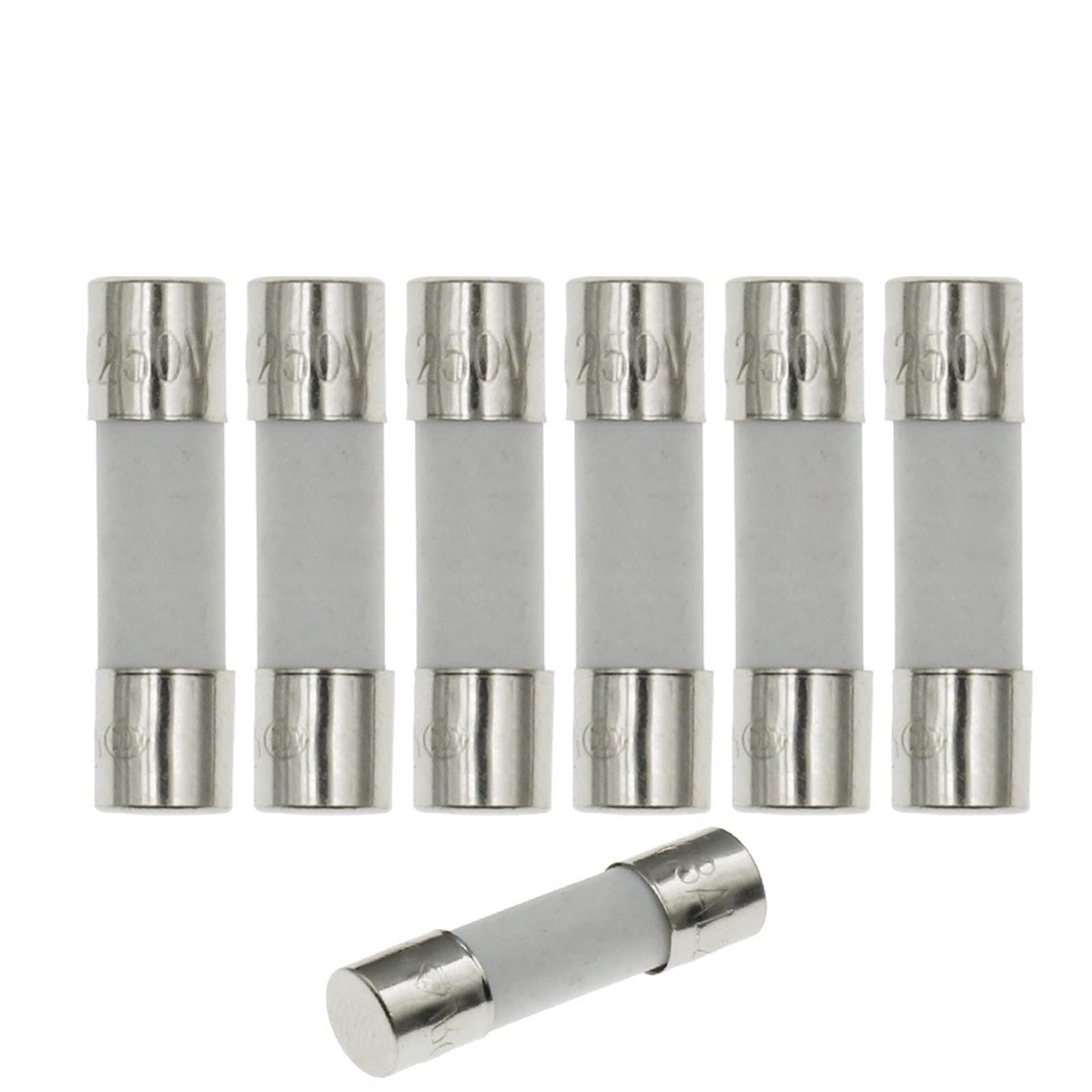 100 sztuk 5 x 20 mm szybko dmuchany ceramiczny bezpiecznik 5x20mm 250V 0.1A,25A,5A A, A 2A, A 3A, 15A 4A A 6A, A, 8A 10A A 16A 20A A (10A)