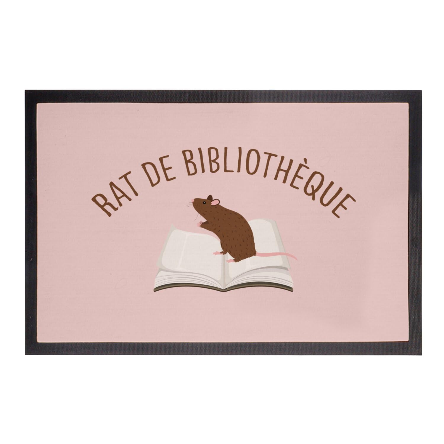 Paillasson Rose Fabulous Rat de Bibliothèque pour Chambre Enfant 75x50cm