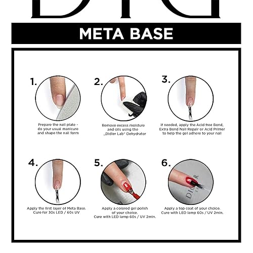 Miniatura 8 de DIDIER LAB Capa base de gel transparente de alta calidad, esmalte de gel base LED UV, capa base de gel impermeable de larga duración, fuerte
