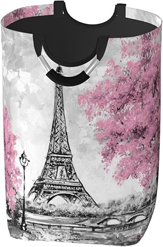 Gbuzozie Cesta de almacenamiento retro de la Torre Eiffel de París, cesta de almacenamiento de juguetes, organizador de ropa, para el hogar, baño,