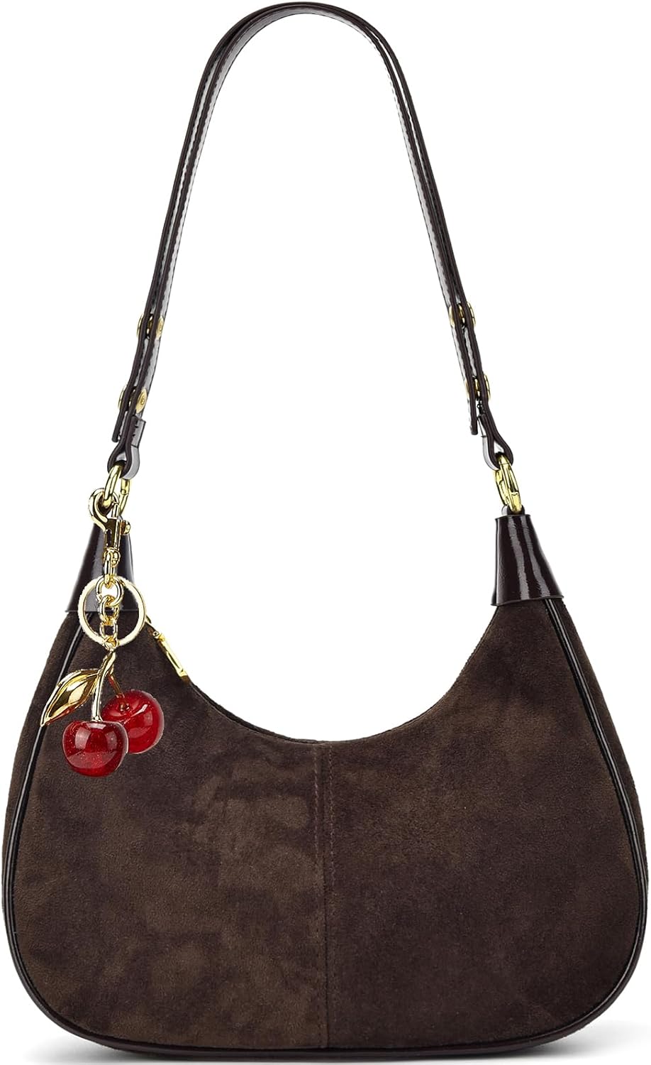 Small Hobo Bags Crescent Shaped Shoulder Bags for Women Mini Cherry Purse Fall Soft Crossbody Handbag 2025