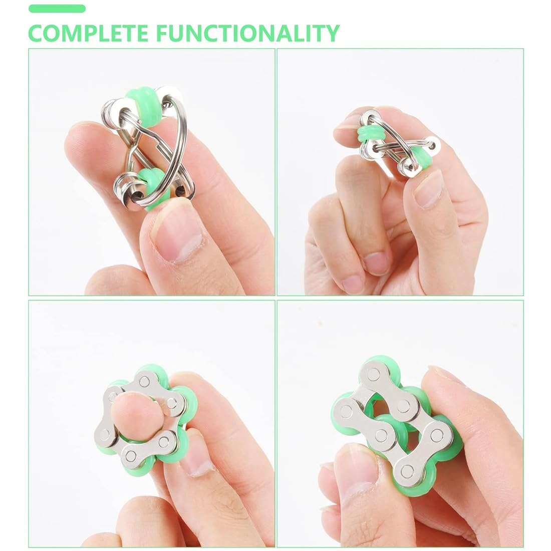 HAGNA 15 Pezzi Fidget Toy, Agitarsi Gioco per Alleviare Lo Stress, Tubo a Rete Intrecciata, Antistress Giocattolo per Bambini e Adulti