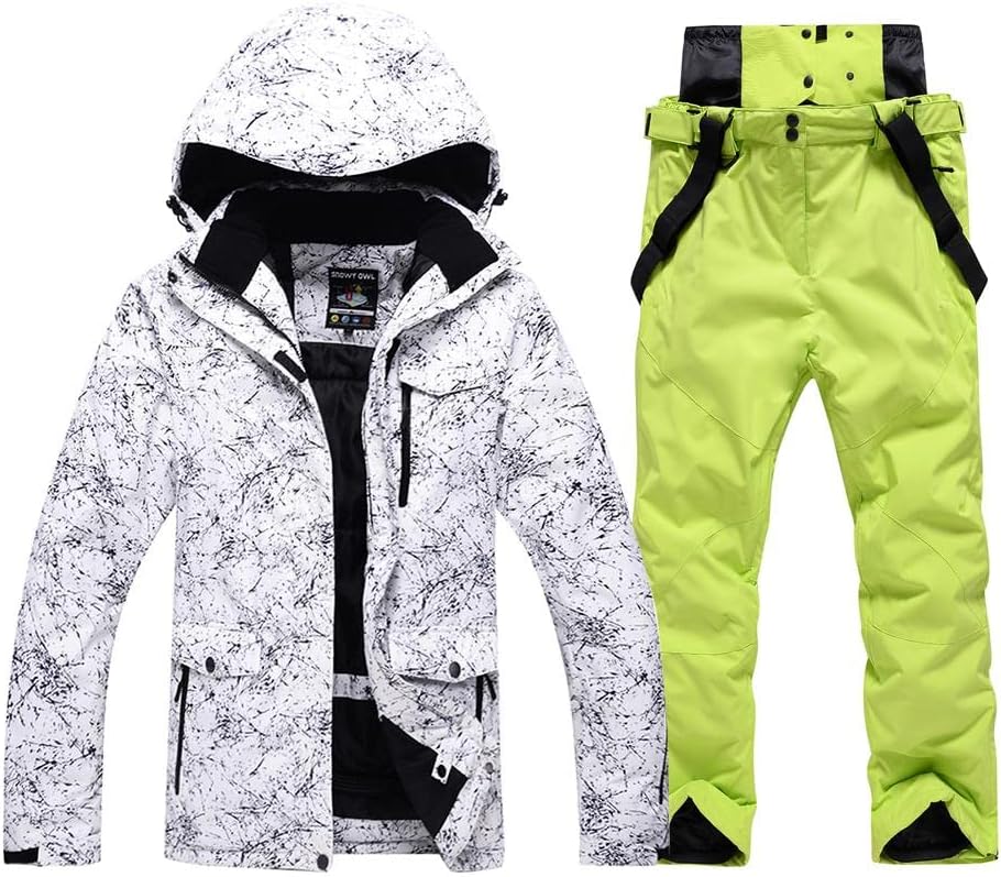 Fashion Women's High Waterproof Windproof Snowboard Colorful Printed Ski Jacket and Pants (style3,2XL)