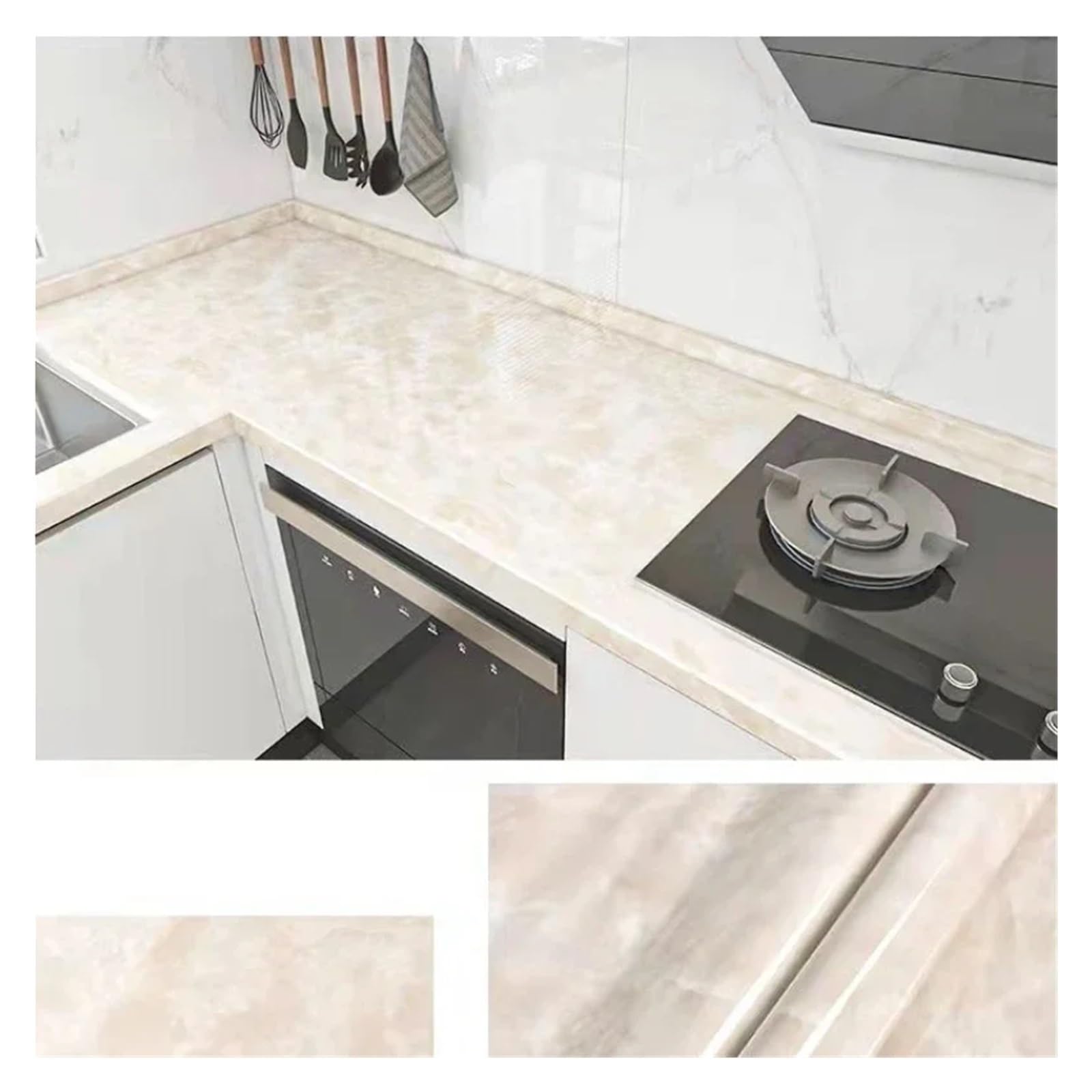 Aywtiun Sd02 Oil Proof Waterproof Contact Paper 20M Marble Self Adhesive Waterproof Wallpaper For Kitchen Cabinet Oil Modern Style Bathroom Decoration Wall For Kitchen Worktop Fridge Splashback(,40Cmx10m)