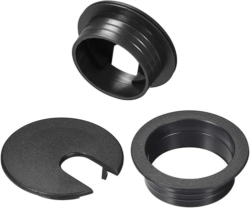 Miniatura 3 de uxcell Cubierta para agujero para cable, 1-38 pulgadas de plástico para escritorio, ojales para oficina, PC, organizador de cables, 10 unidades,