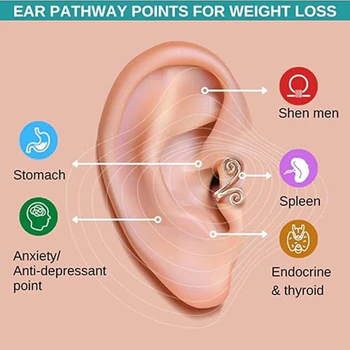 Miniatura 5 de 3 pares de aretes adelgazantes Zunis de acupresión, con clip para las orejas, no perforantes, para mujeres y hombres, aretes adelgazantes para