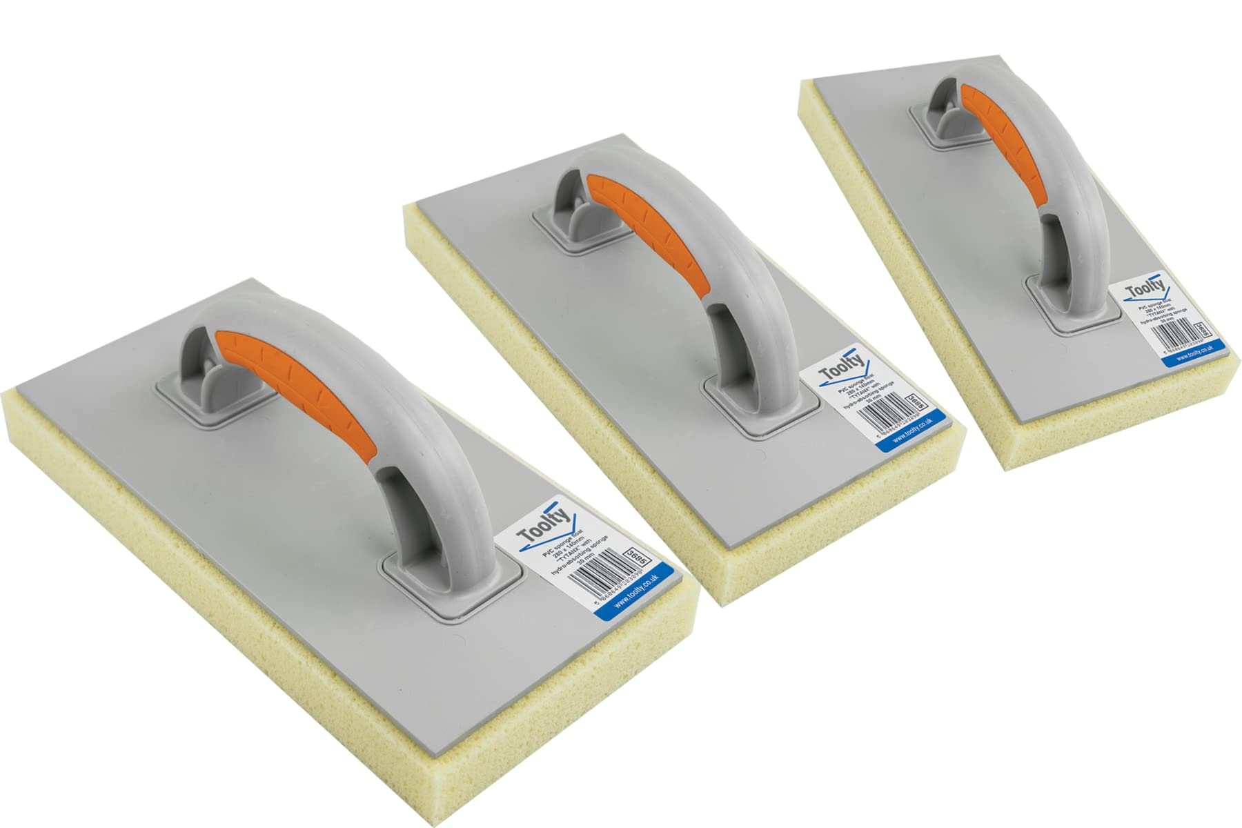 Ianpav Yellow 3Pcs Sponge 30Mm Rubber Handle Float 280 X 140 Plastering Grouting Rough