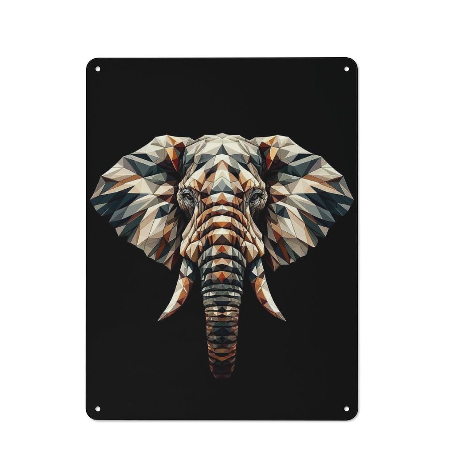 Geometric Elephant Retro Metal Wall Decor 40x30cm, Metal Sign for Pub, Home Bar, Shed Or Man Cave, for Relaxed Wall Styling