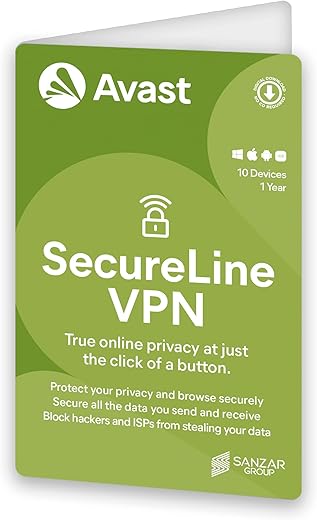 Avast Security Avast Secureline Vpn (10 Devices, 1 Year) (Pc, Mac, Android, Android Tv & Ios) (Activation Card)