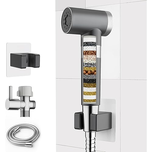FEELSO Handheld Toilet Bidet Sprayer with Filter, Adjustable Water Pressure Filtered Jet Spray for Toilet with Leak-Proof Bidet Hose for Diaper Sprayer, Feminine Hygiene, Pet Shower & Muslim Shower