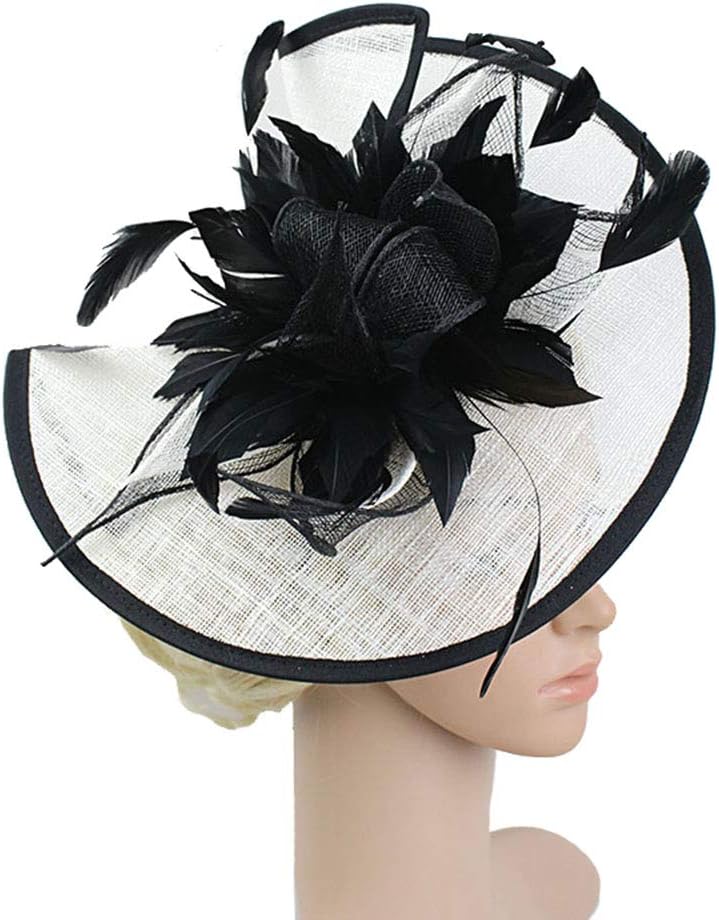 ORIDOOR Women Fascinators Derby Church Tea Party Wedding Flower Feathers Headpiece with Headband Clips