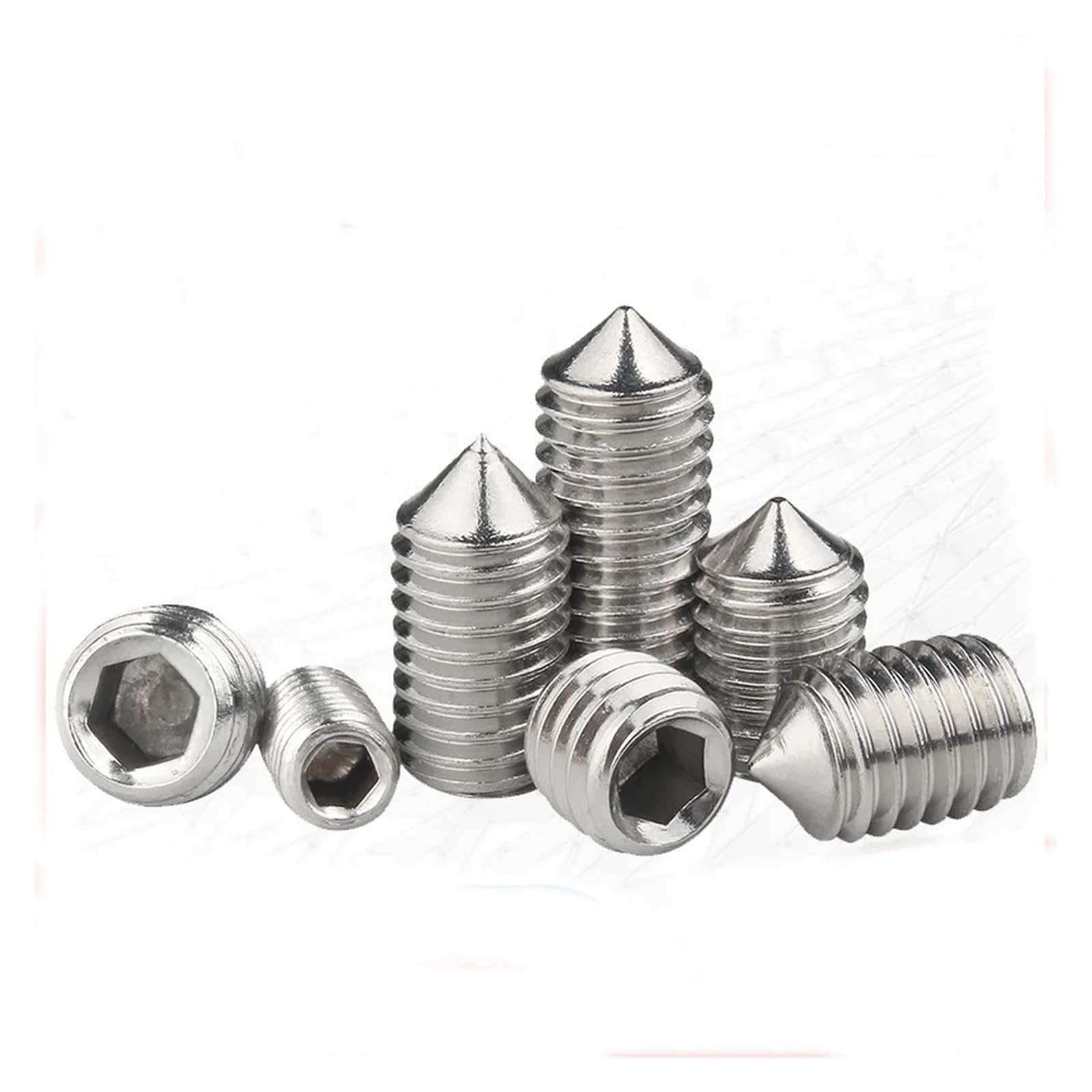 Viti di fissaggio a punta conica in acciaio inossidabile 304 Vite con testa a esagono incassato M2 M3 M4 M5 M6 M8 M10 M12(16mm X100pcs)