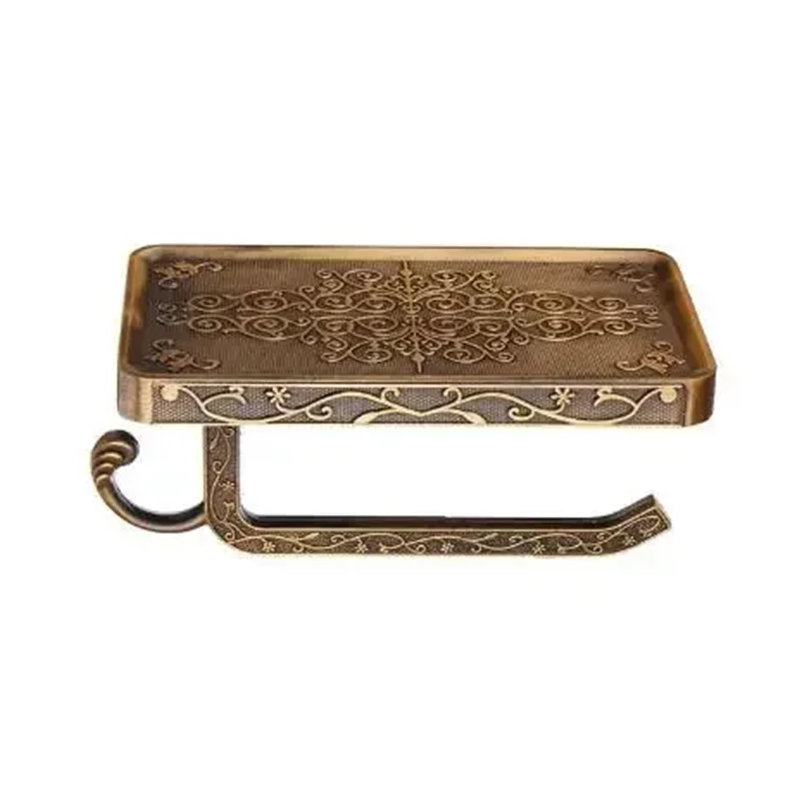 Brass Toilet Paper Holder, Brushed & Brass Wall Mount Toilet Paper Holder Bath Renovation(Color1)