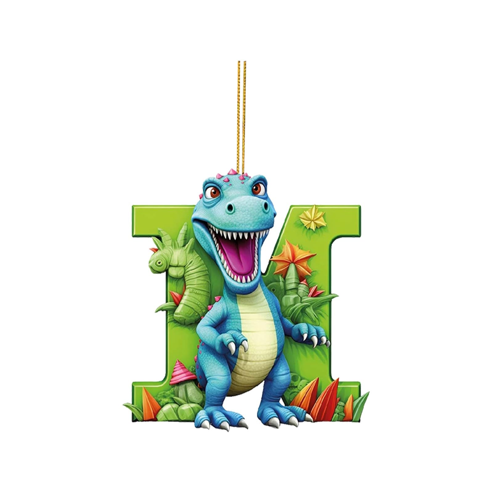 Jmwedia H Prime Dinosaur 26 Englis Letters Christmas Tree Decorations - Alphabet Letter Pendant & Tree Anging Ornament - Ome Party Decor