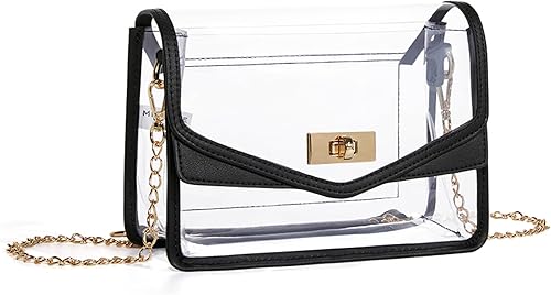 Missnine Bolsa transparente para eventos de estadio, bolsa cruzada transparente aprobada para estadios, bolsa de hombro transparente para conciertos