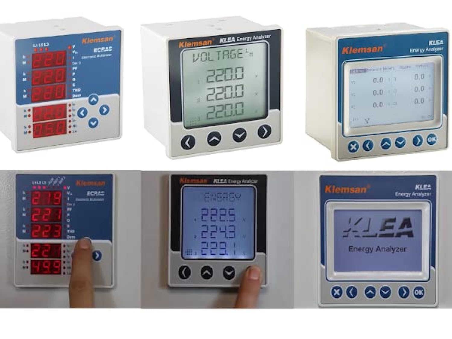 Klemsan Energy Analyzer Power Monitor 3 Phase Monitoring, Analyzing, Controlling Metering, Wave form Display Harmonics,Various Models (KLEA 220P MID RANGE HARMONICS MODBUS)