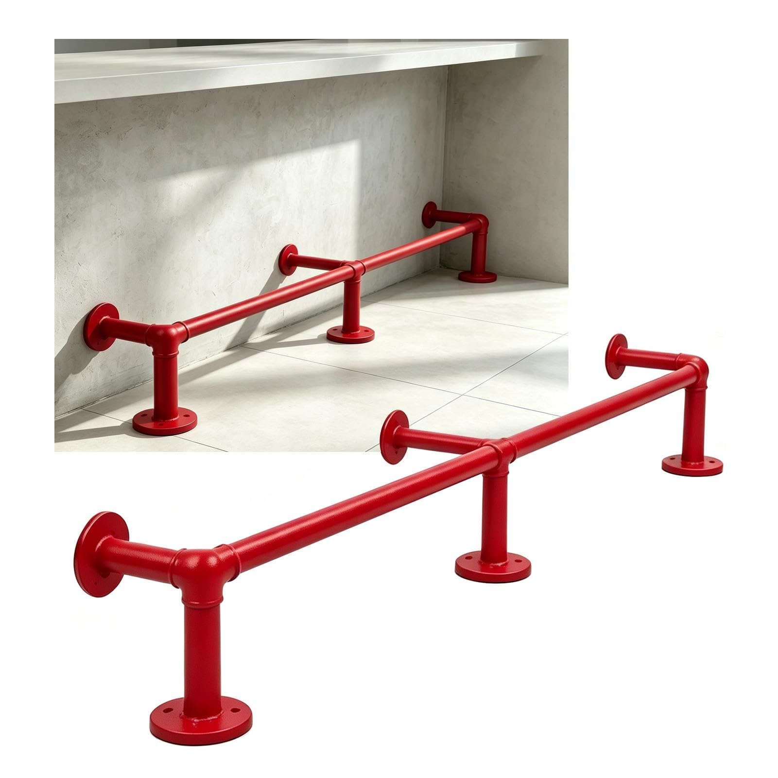 Repose-pieds À Barre Rouge, Style Industriel Rétro, Garde-corps