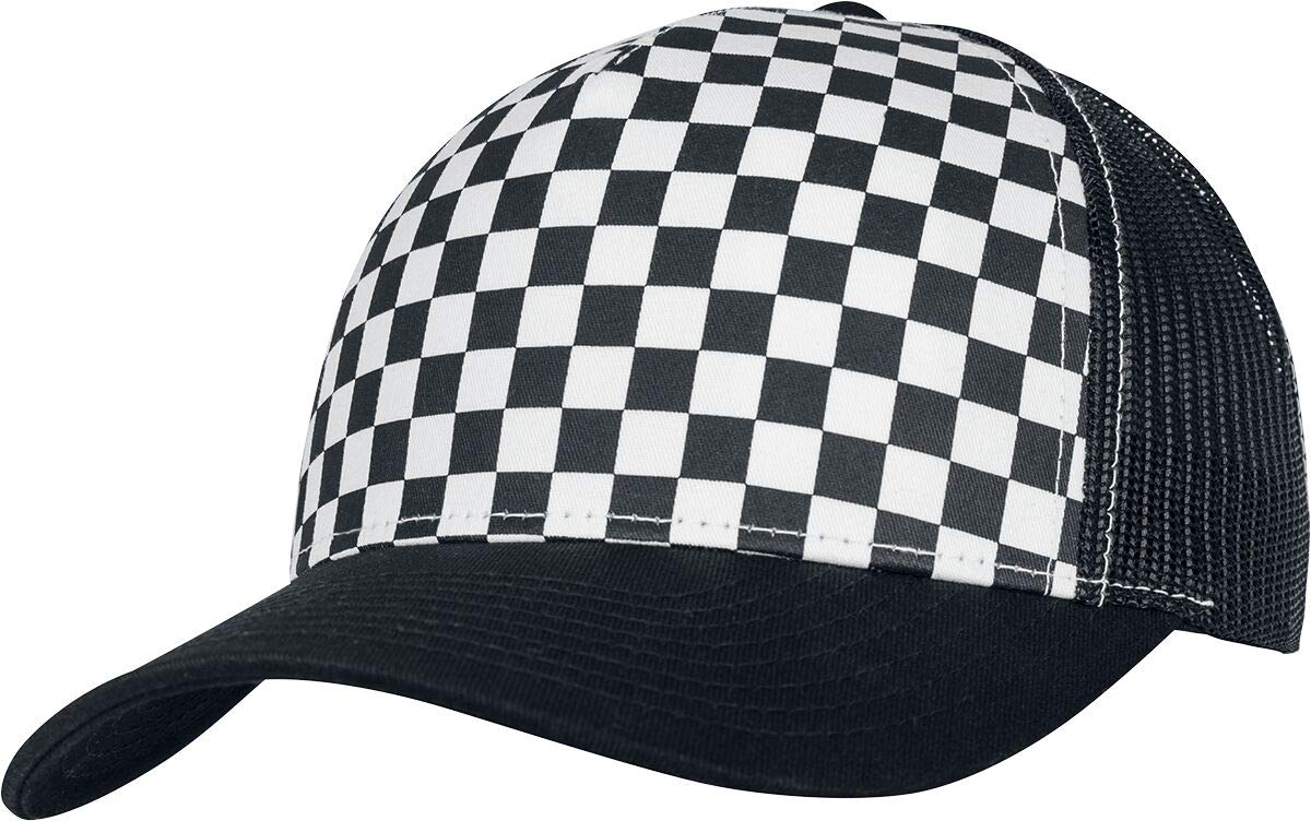 Flexfit Checkerboard Retro Trucker Kappe, Black/White, One Size