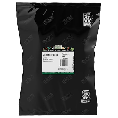 Frontier Co-op Semillas de cilantro enteras, especias a granel, orgánicas certificadas, 16 onzas (paquete de 1)