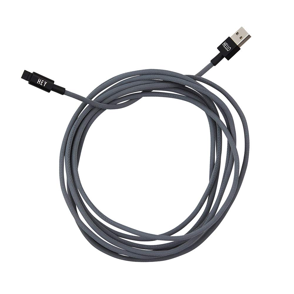 Design LettersMyCable, compatible for iPhone, 3 M. (Grey) – CE Certified, RoHS and REACH Certified, Available in, Cable with USB 2.0, Nylon braided, your personal cable