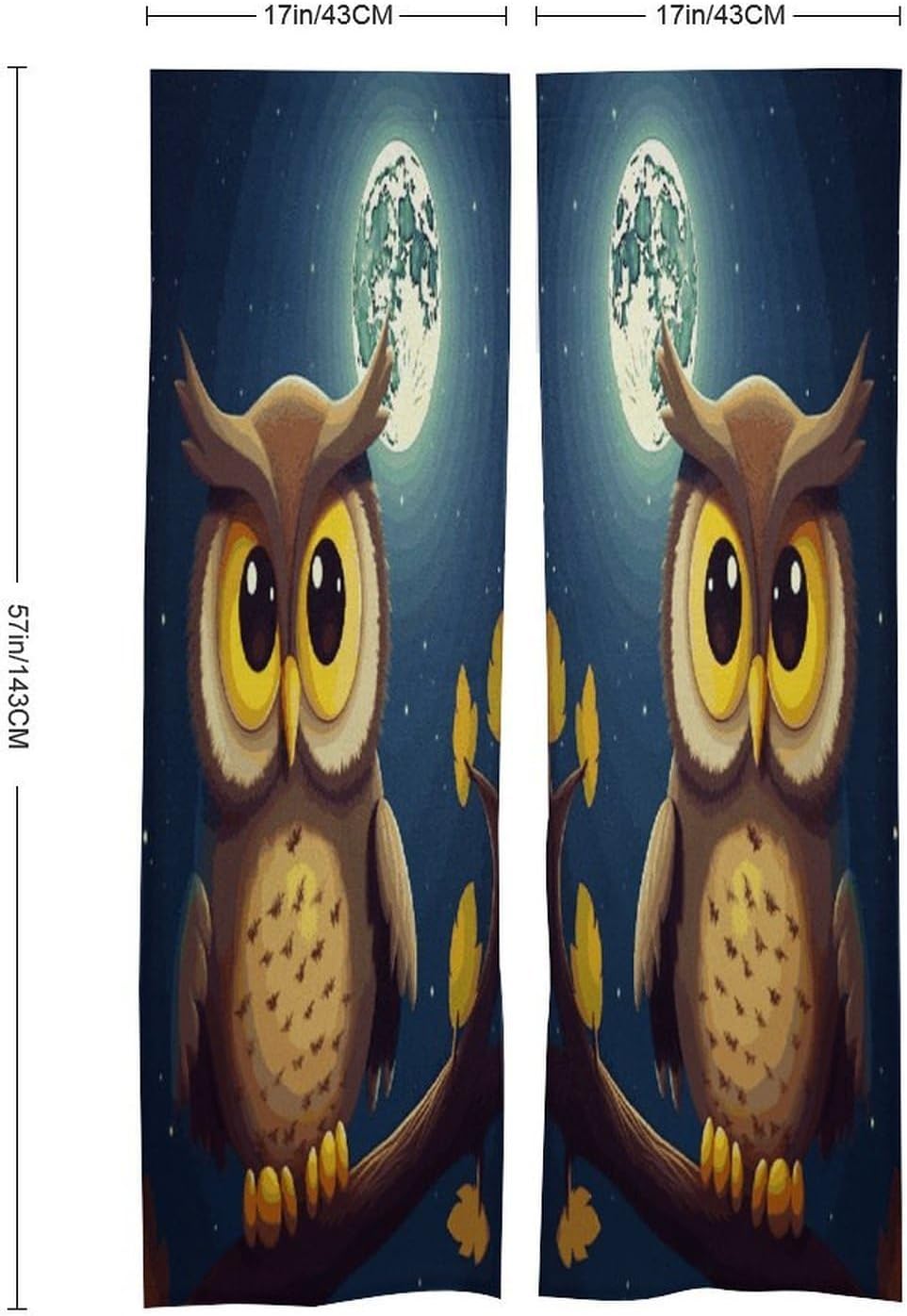 Owl and Yellow Moon Door Curtain Printed Doorway Noren Japanese Style Doorway Room Divider Curtains for Privacy Partition Divider Kitchen Home Decorations Wall Hanging