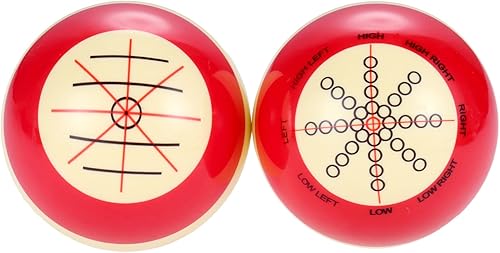 Miniatura 4 de MOOCY Bola de taco de billar, de resina profesional de grado AAA, bola de taco de entrenamiento estándar (2-1/4 pulgadas, 6 onzas) (rojo y blanco)