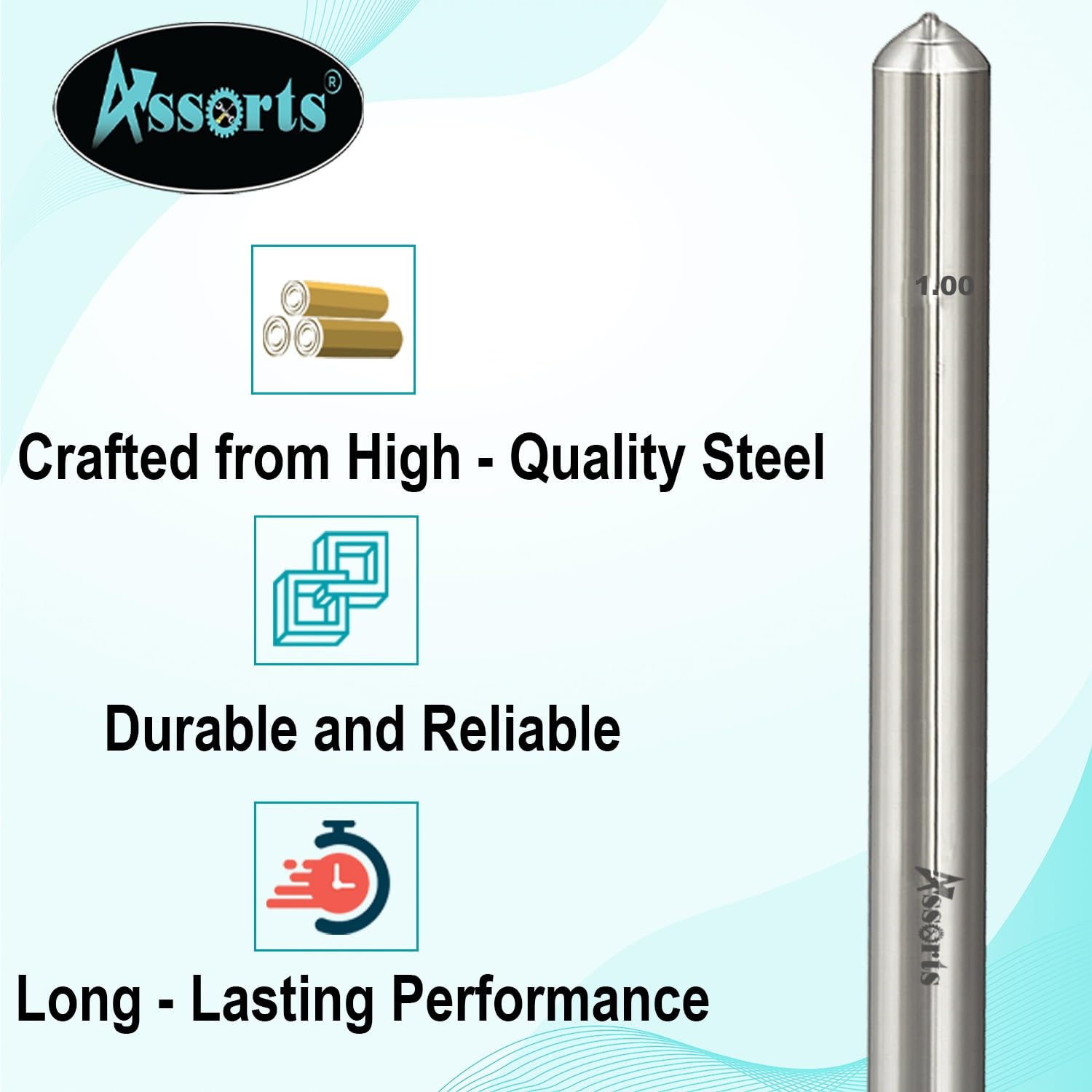 Diamond Dresser Single Point for Grinding Wheels Diameter 1/2" x 6" Inch Long (1.00 Carat)