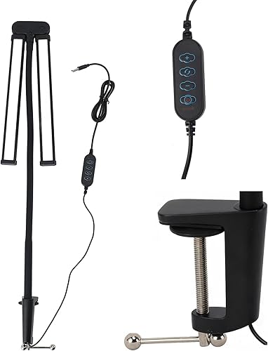 Miniatura 8 de Tissting Lámpara de escritorio LED de doble cabezal, 10 W, 3 modos de color, cuello de cisne flexible para oficina en casa, iluminación de tareas