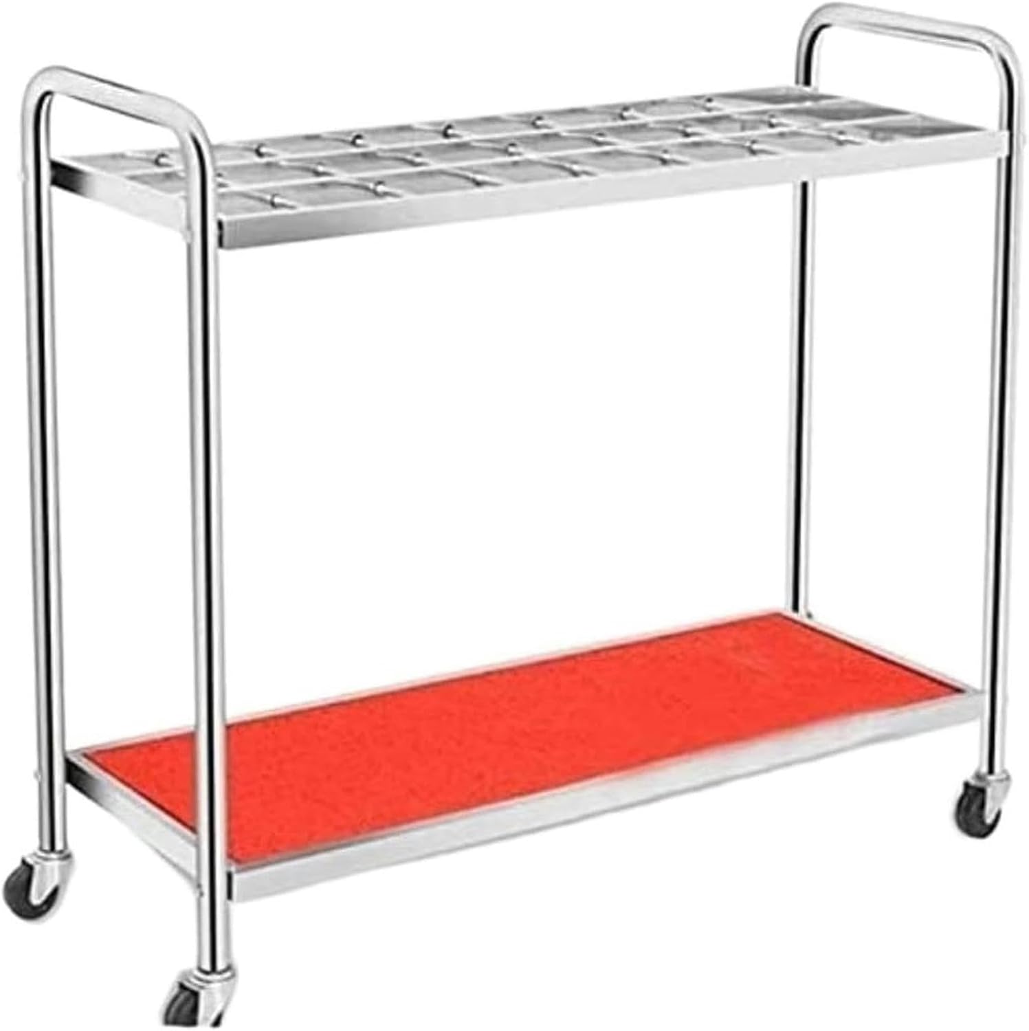 Stainless Steel Umbrella Holder Floor Stand with Universal Wheel for Hotel Lobby and Entryway