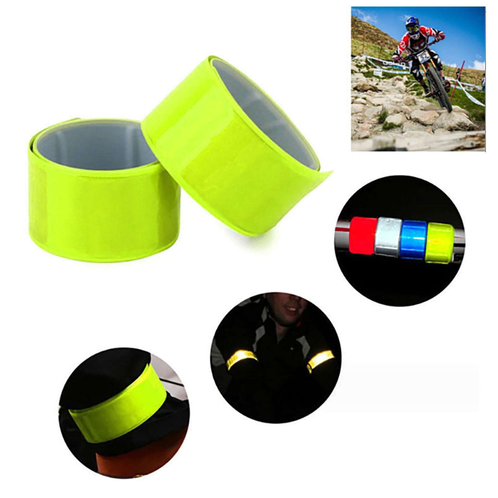 FLYXF Reflective Armbands High Visibility Reflector Bands Running Gears Elasticated Wristbands Arm Ankle Straps Belts