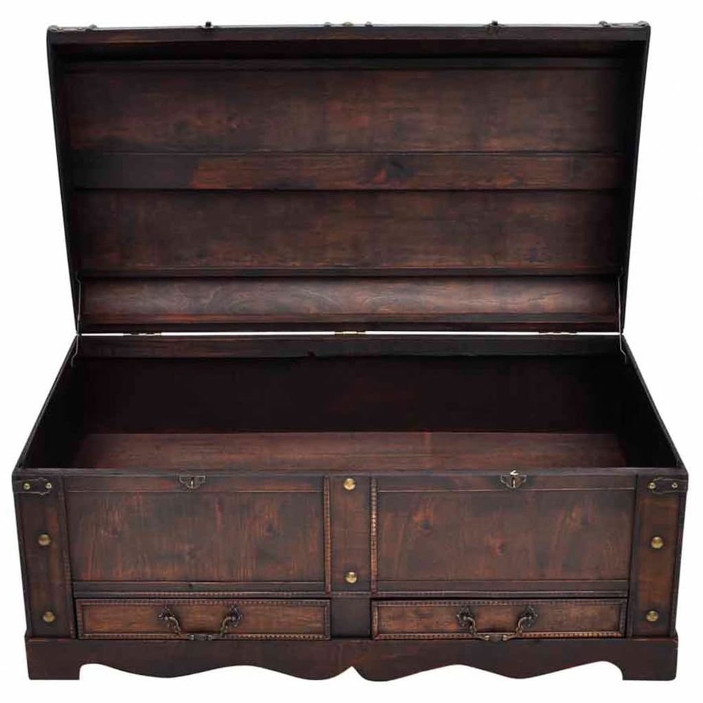 Buy GOTOTOP Wooden Treasure Chest OldFashioned Antique Vintage Style