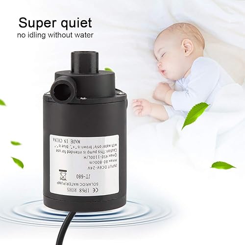 Miniatura 3 de Nofaner Bombas de estanque de jardín de agua, CC 6-24 V, fuente de acuario sin escobillas, bomba de agua sumergible solar para estanque, acuario,