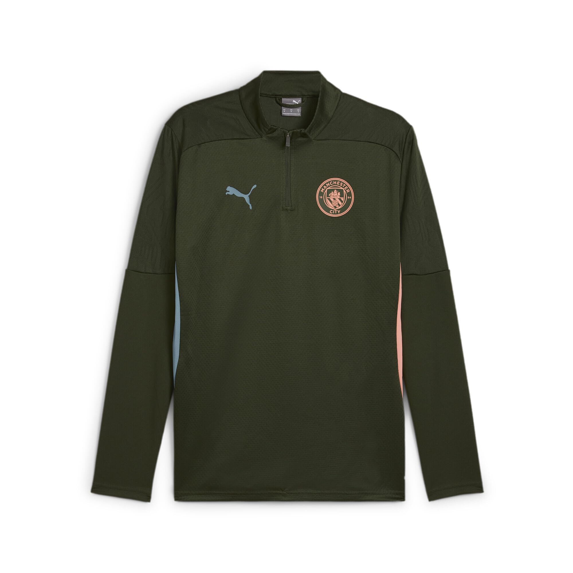 PUMA Manchester City Men's 1/4 Zip Training Top, Myrtle Bold Blue Green, L