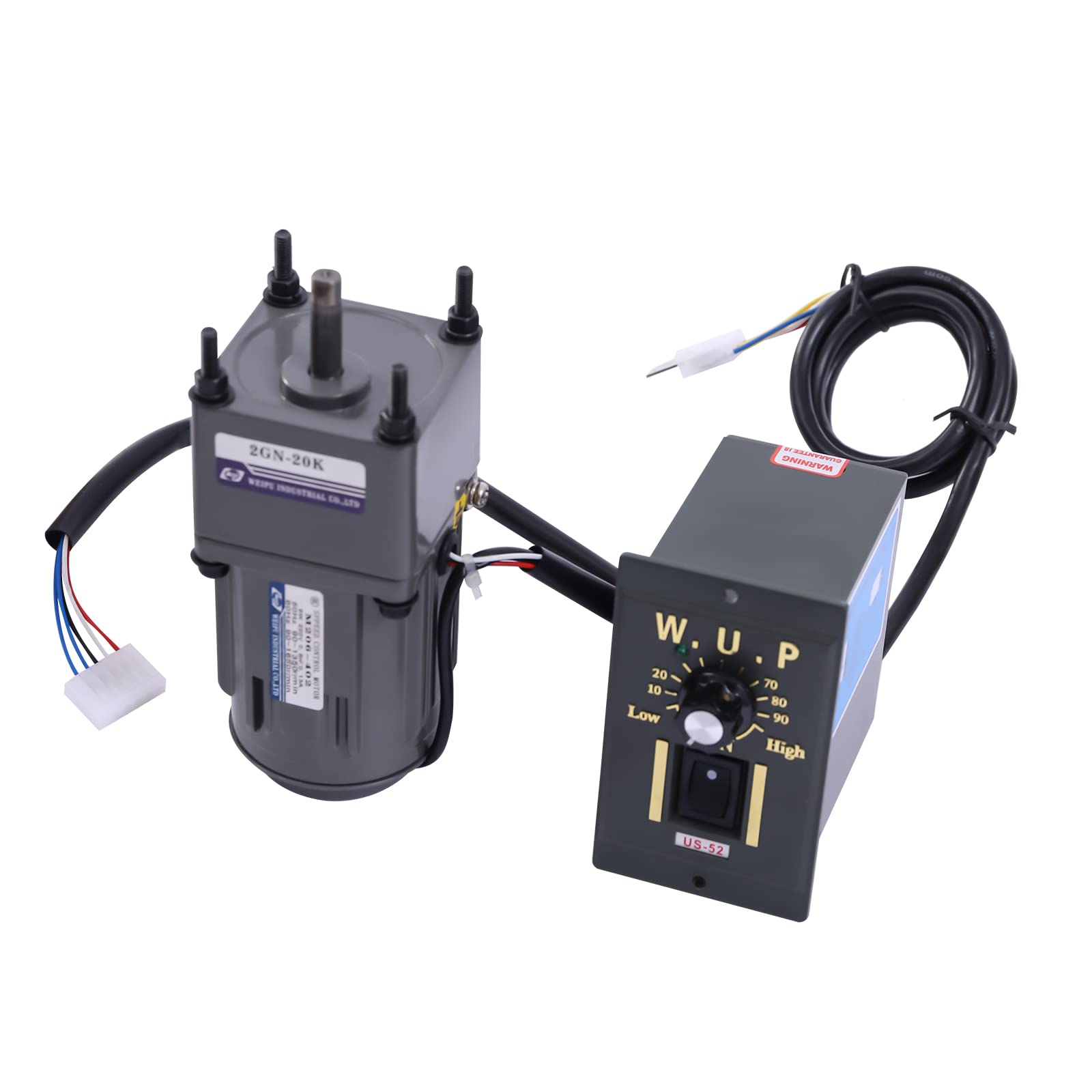Getriebemotor 230V 6W mit Drehzahlregler, Stufenlos Einstellbar 0-68 U/min, Schneckengetriebe Motor, Hoher Drehmoment Elektromotor Leiser AC-Motor für Industrie und Automatisierungstechnik