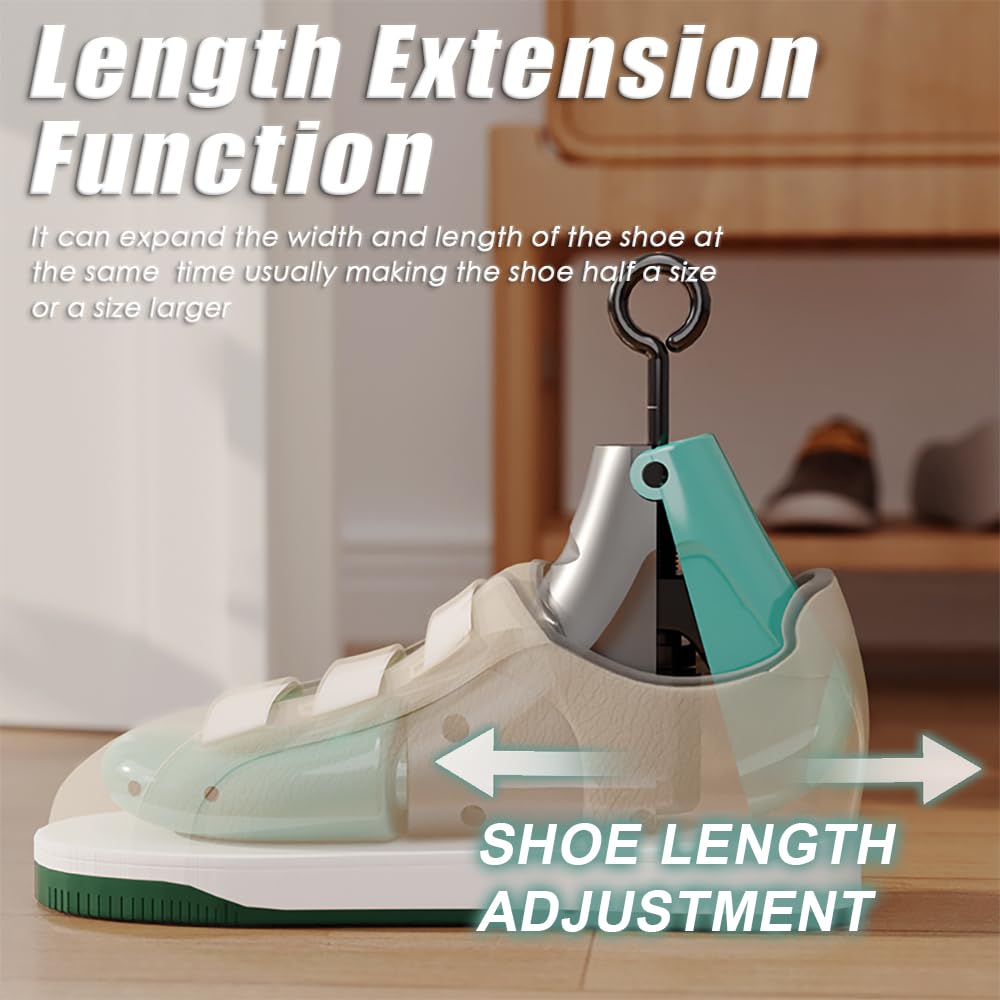 Estirador de zapatos para hombres y mujeres, ancho ajustable, expansor de zapatos, pies anchos (2 unidades), Azul, M (for US 5.5-10)