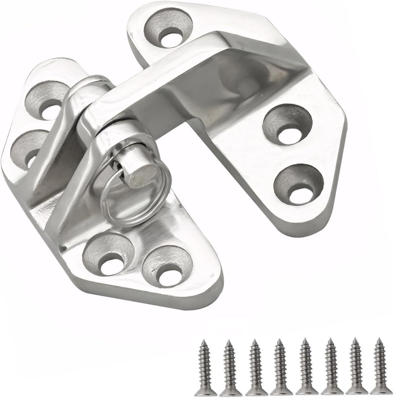 Marine Grade 316 Stainless Steel Hatch Hinges, Heavy Duty Long Reach Deck Hinges with Removable Pin & Screws - Ship Hardware Accessories for Boat, Yacht, RV