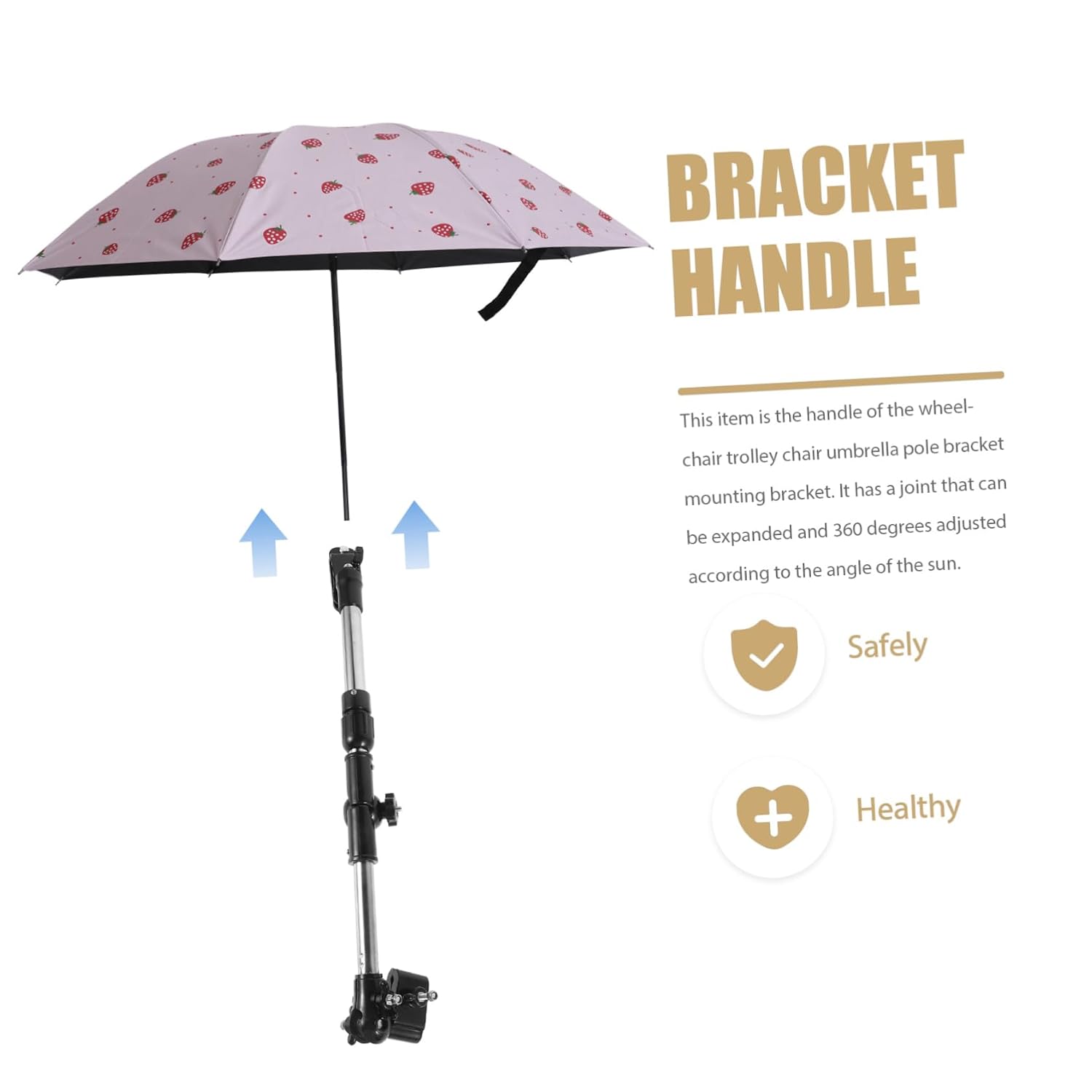 HANABASS Elegant Umbrella Stroller Accessories Clamp for Chair Wheelchair Stroller Umbrella Stainless Steel