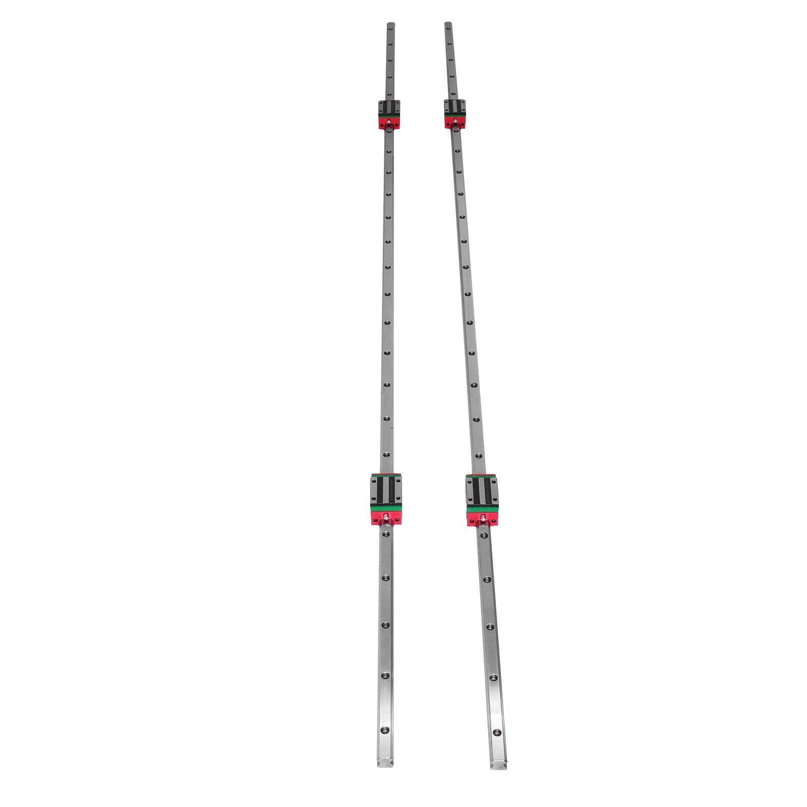 Riel Lineal 15-1500 mm 2x Riel de Guía Lineal 4x Tipo Cuadrado Bloque de Cojinetes del Carro Soporte de Riel Lineal para Rodamientos Ranurados de 15 mm