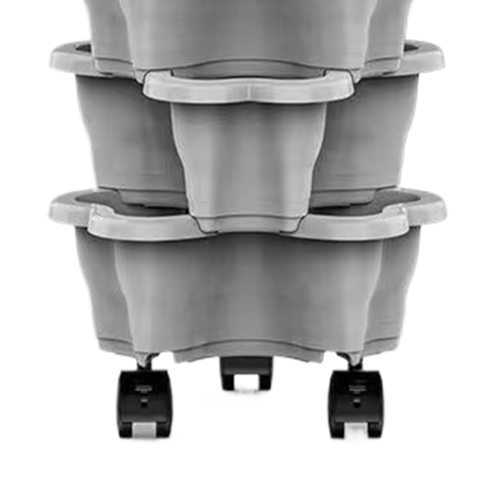 Generico Pianta di fragole - Supporto impilabile a 6 livelli 25x10 cm | Giardino verticale mobile con ruote rotanti - Vasi in ABS | Fioriera verticale - Serra per patio domestico, balcone, interno,