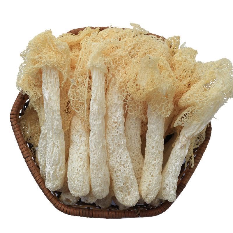 Bamboo Fungus,Dried Bamboo Fungus,Red Tofu Bamboo Fungus,Long Skirt Bamboo Fungus,Mushroom,Pot Soup Ingredients, Edible Mushroom，dry cargo，Dried Mushrooms，Mushroom buns (2 bag)
