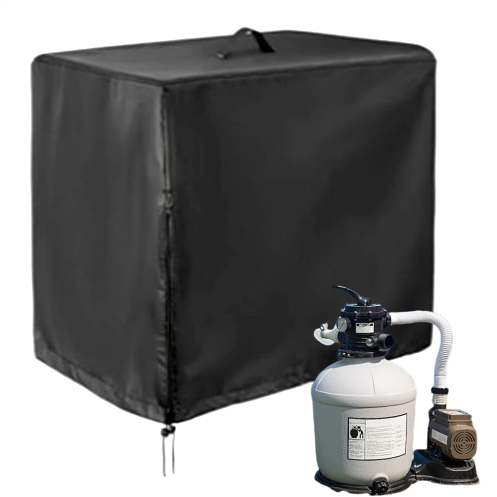 Housse pour filtre à sable de piscine avec cordon réglable pour terrasse et cour