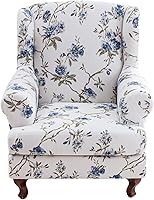 Vista 41 de Eco-Ancheng Funda para silla Wingback, 2 piezas, respaldo de ala, fundas de elastano para sillón con respaldo de ala, fundas para sillón con parte