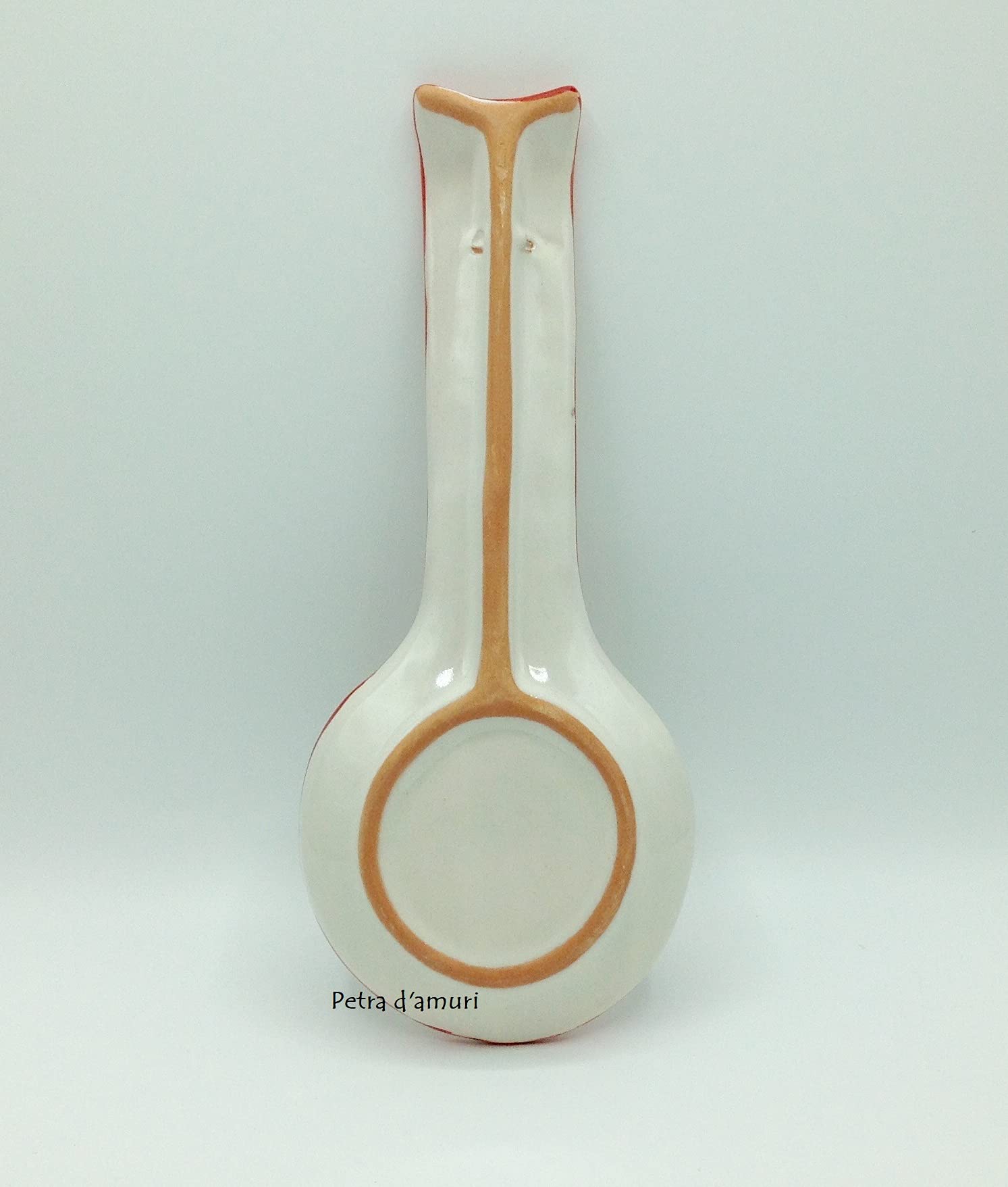 Petra d'amuri Poggiamestolo decorato con Ruota in ceramica Siciliana Hand Made in Sicily